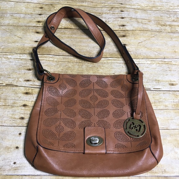 Coco & Carmen Handbags - Coco & Carmen laser cut, cognac, crossbody bag